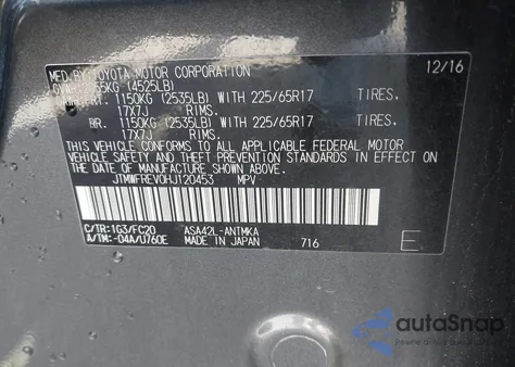 2017 Toyota Rav4 Xle z USA, uszkodzony, nr VIN JTMWFREV0HJ120453